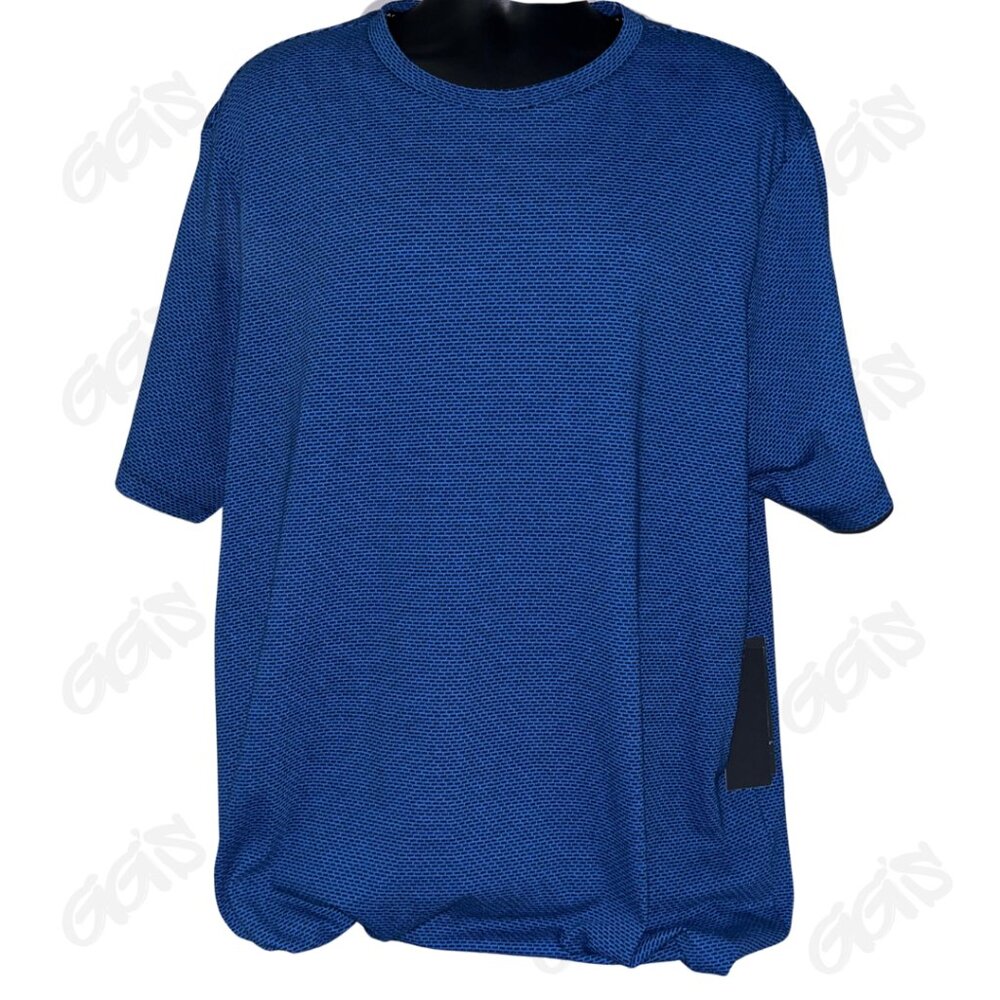 Shaquille O'Neal XLG Mens Shirt Short Sleeve No Collar Blue Black Size 2XL